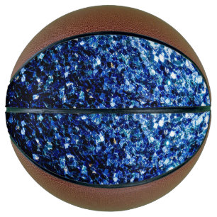 Dark blue faux glitter sparkles bling basketball