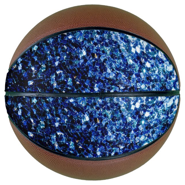Dark blue faux glitter sparkles bling basketball (Front)