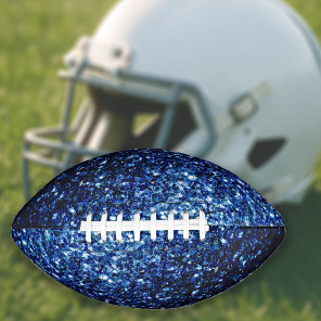 Dark blue faux glitter sparkles bling football
