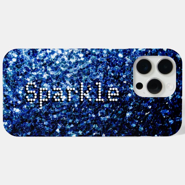 Dark blue faux glitters sparkles Your text Case-Mate iPhone Case (Back (Horizontal))