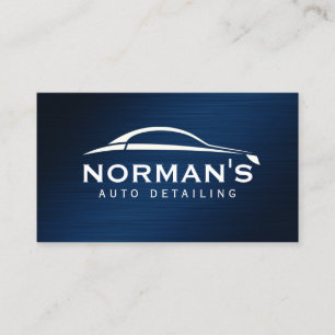 Dark blue faux metallic automotive business card