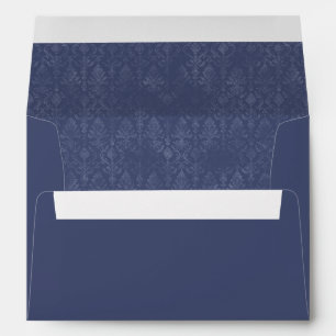 Dark Blue Floral Damask Pattern  Envelopes