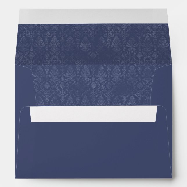 Dark Blue Floral Damask Pattern  Envelopes (Back (Bottom))