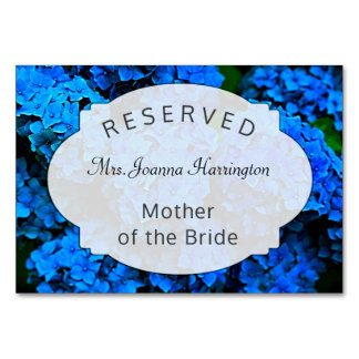 Dark Blue Floral Reserved Seating Table Sign Number