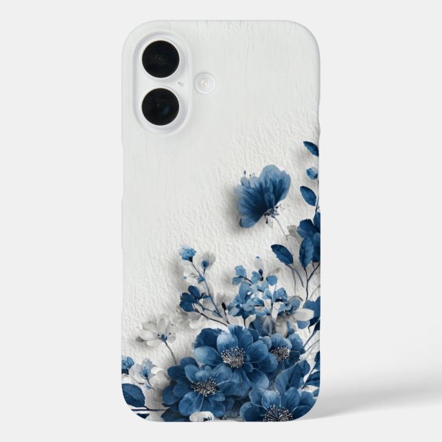 Dark Blue Flowers  Case-Mate iPhone Case (Back)
