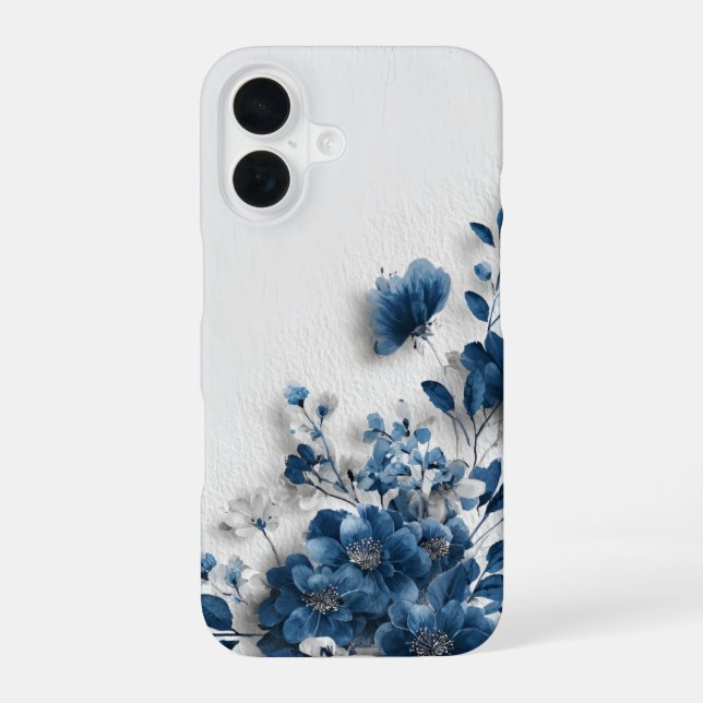 Dark Blue Flowers  Iphone Case (Back)