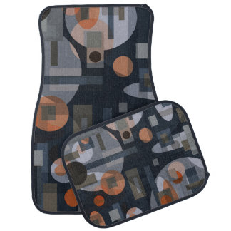 dark blue geometric abstract car floor mat
