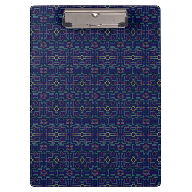 Dark Blue Geometric Clipboard (Front)