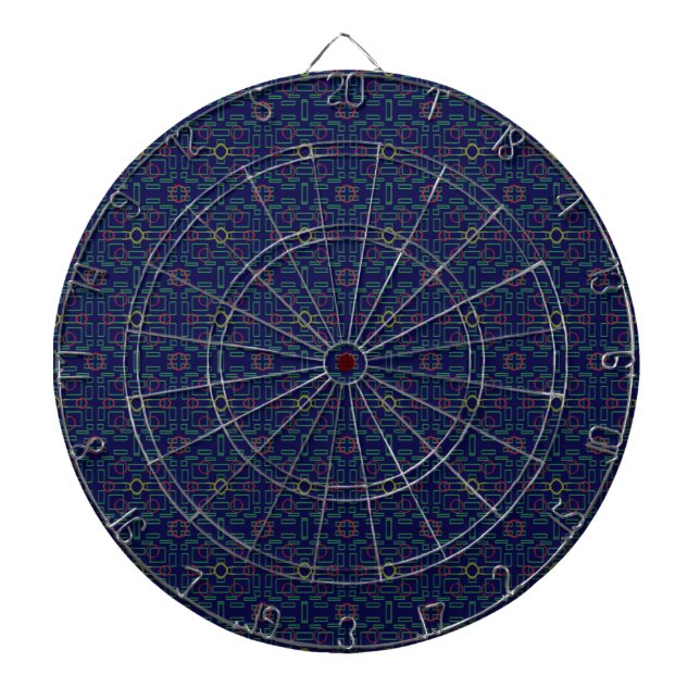 Dark Blue Geometric Dartboard (Front)