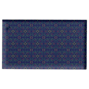 Dark Blue Geometric Table Card Holder