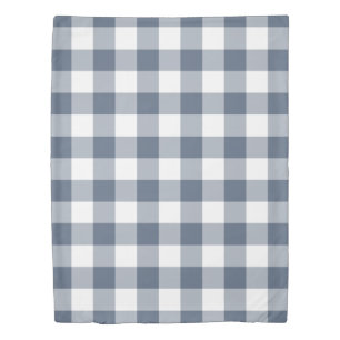 Dark Blue Gingham Pattern Duvet Cover