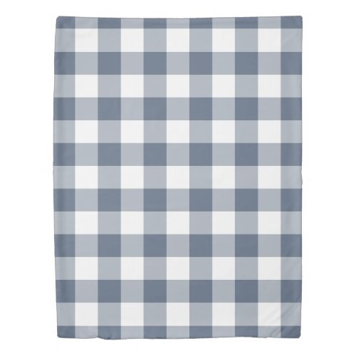 Dark Blue Gingham Pattern Duvet Cover