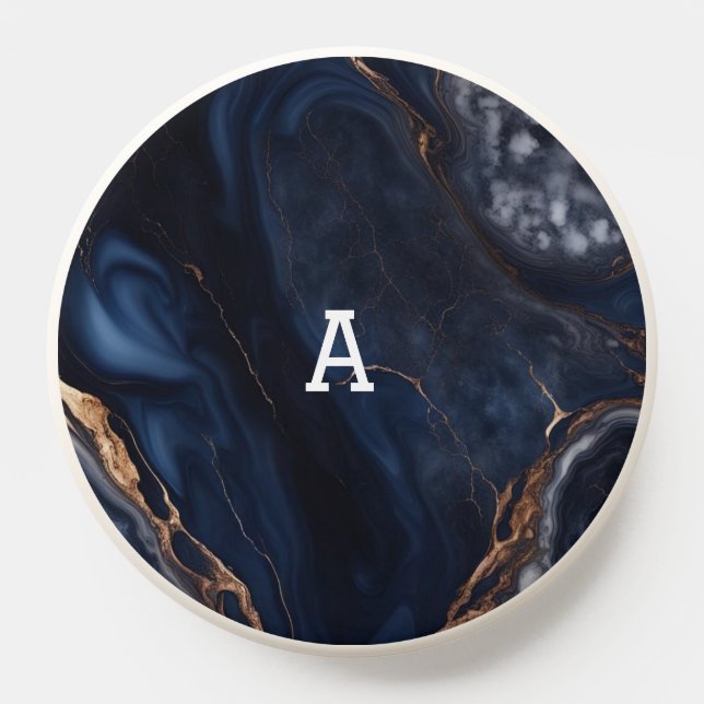 Dark Blue Glazed Marble PopSocket (Popsocket)