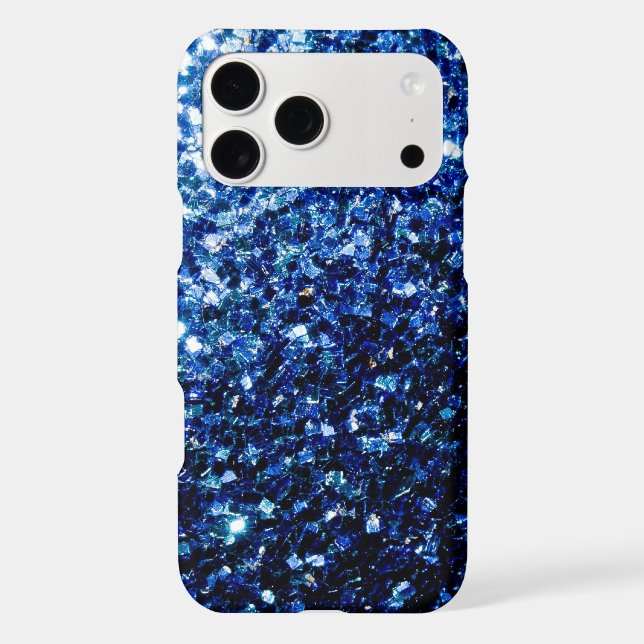 Dark Blue glitter sparkles iPhone Case (Back)