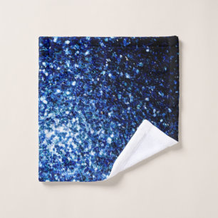 Dark Blue glitter sparkles Wash Cloth