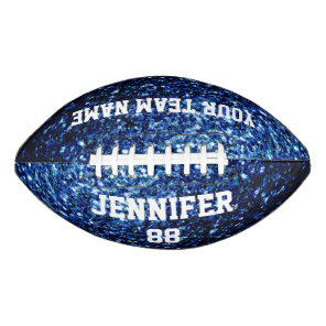 Dark blue glitter sparkles Your name Team Football