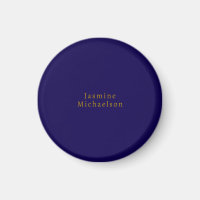 Dark Blue & Gold Cute Minimalist Own Name