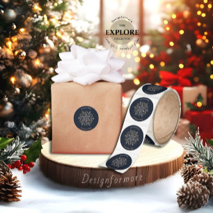 Dark Blue & Gold Midnight Sparkle Stars New Year  Classic Round Sticker