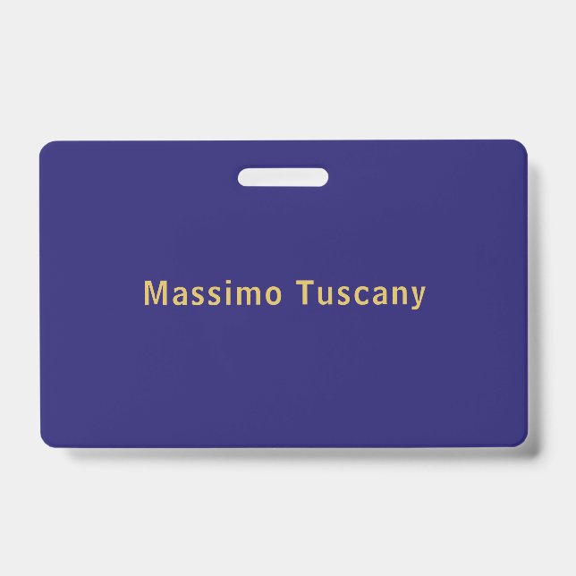 Dark Blue & Gold Professional Trendy Minimalist Badge (Front)