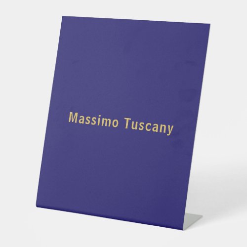 Dark Blue &amp; Gold Professional Trendy Minimalist Pedestal Sign