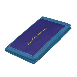 Dark Blue & Gold Professional Trendy Minimalist Trifold Wallet