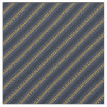 Dark Blue &amp; Gold Stripes Fabric