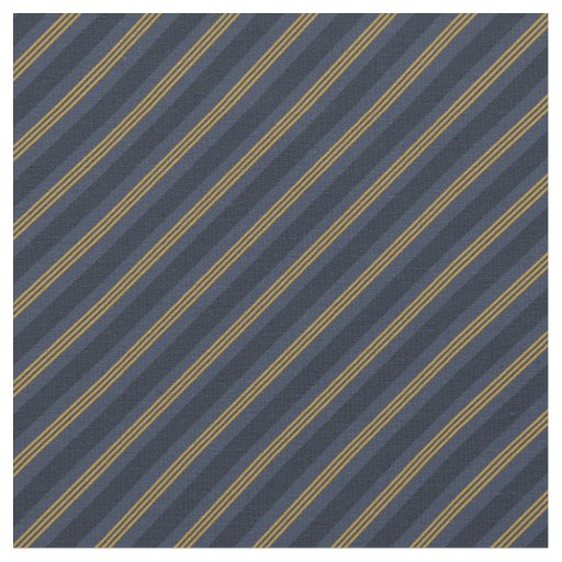 Dark Blue & Gold Stripes Fabric