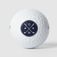 Dark Blue Golf Clubs Monogram Golf Balls