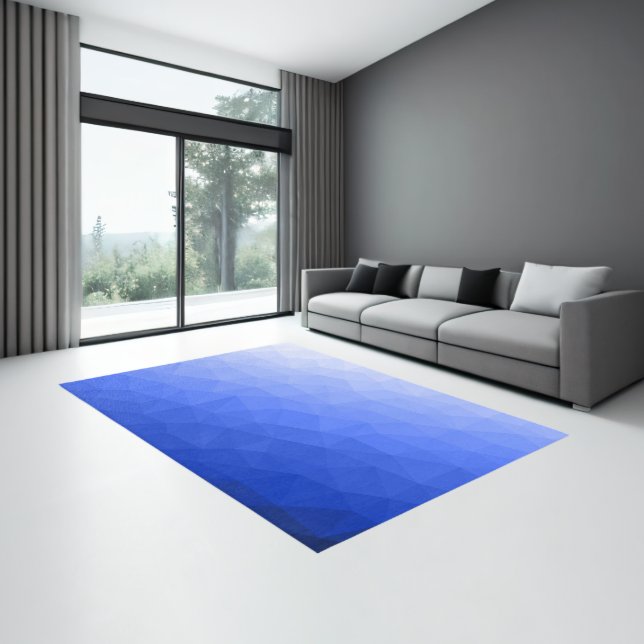 Dark blue gradient geometric mesh pattern rug (Insitu (Indoor 3))