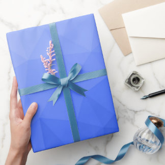 Dark Blue gradient geometric mesh pattern Wrapping Paper