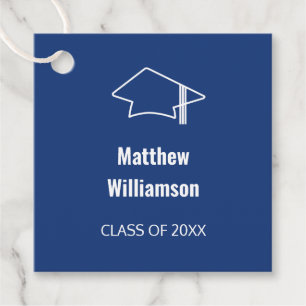 Dark Blue Graduation Favor Tags