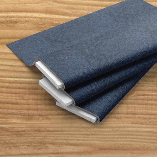 Dark Blue Grain Faux Leather Fabric