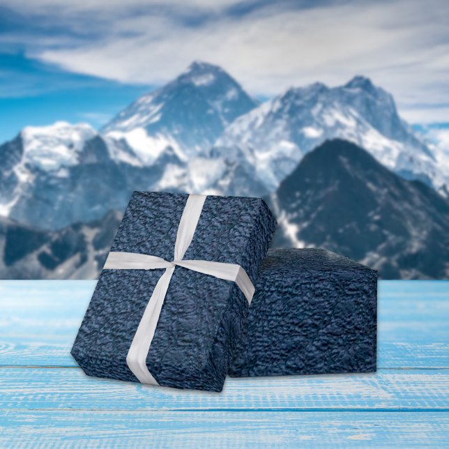 Dark Blue Grain Faux Leather Wrapping Paper (Creator Uploaded)