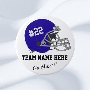 Dark Blue Gray Football Helmet Button