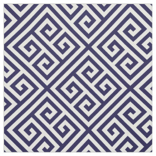 Blue Greek Key Fabric Zazzle Dark Blue Greek Key Pattern Fabric