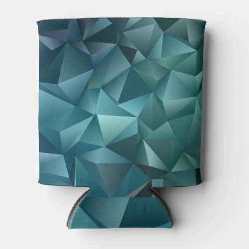 Dark Blue Green Abstract Crystal Design Can Cooler
