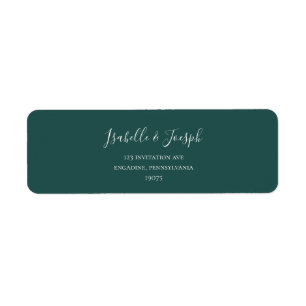 Dark Blue Green Return Address Label