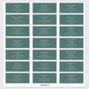 Dark blue Green Wedding Guest Address Labels