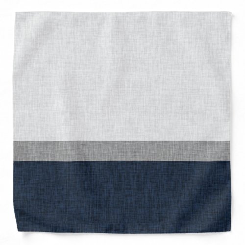 Dark Blue Grey Ash White Graphic Crosshatch Print Bandana