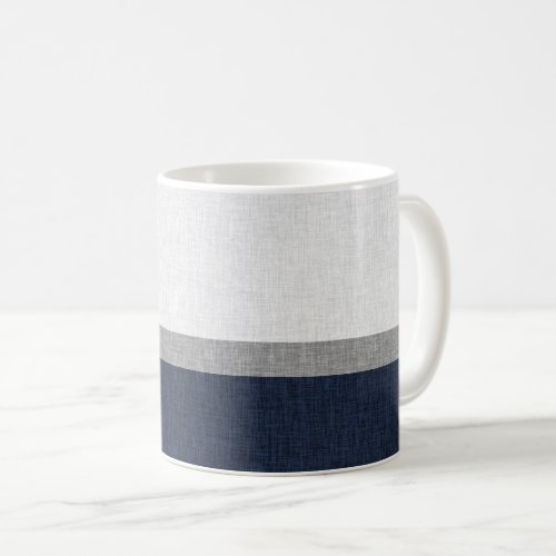 Dark Blue Grey Simple Modern Stripe Coffee Mug
