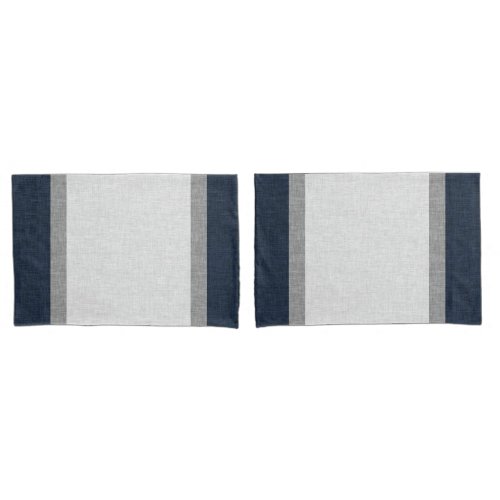 Dark Blue Grey Simple Stripe Abstract Pillow Case