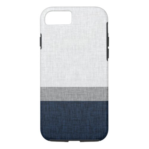 Dark Blue Grey Stripe Crosshatch Pattern iPhone 87 Case