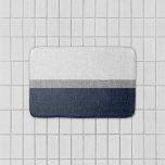 Dark Blue Grey White Simple Stripe Crosshatch Bath Mat at Zazzle
