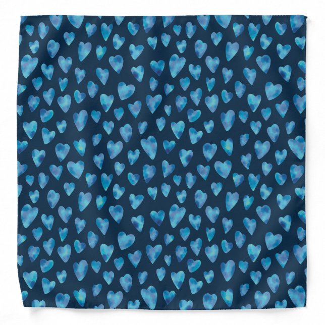 Dark Blue Heart Bandana (Front)
