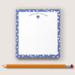 Dark Blue Heart & Dots Cute Girly Custom Notepad<br><div class="desc">This design features space for a name in a pretty curve over a simple heart graphic on a dark blue background with tiny white dots. Click the customize button if you would like to move/scale the images and further modify the text! Variations of this design, additional colors, as well as...</div>