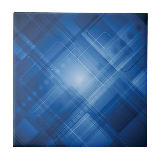 Dark blue hi-tech background ceramic tile (Front)