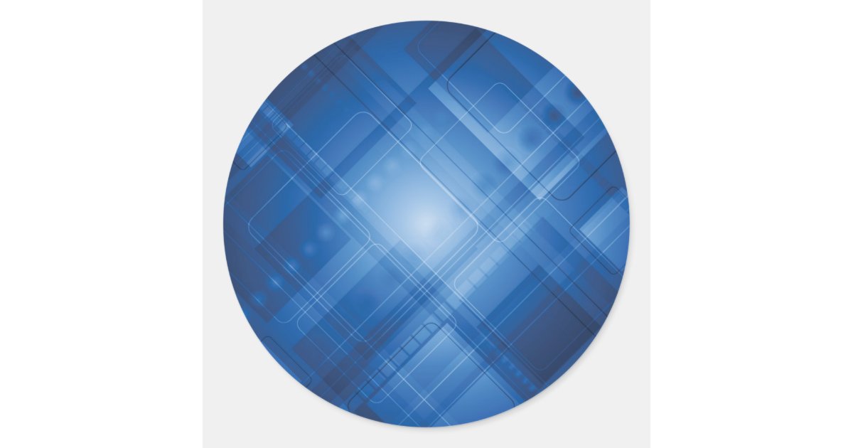 Sticker Blue Tech Dark blue hi-tech background classic round sticker | Zazzle