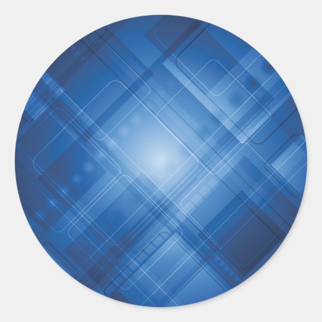 Dark blue hi-tech background classic round sticker (Front)