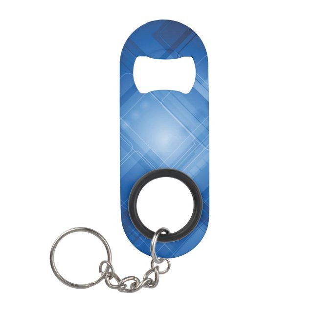 Dark blue hi-tech background keychain bottle opener (Front)
