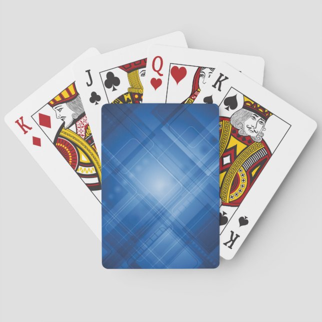 Dark blue hi-tech background poker cards (Back)